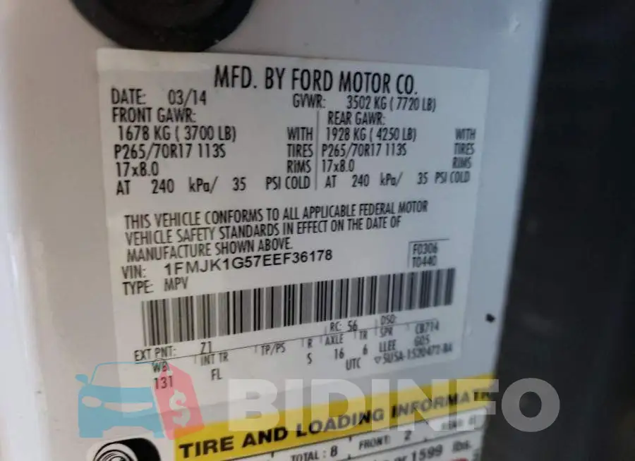 1FMJK1G57EEF36178 Photo# 13