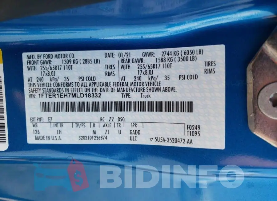 1FTER1EH7MLD18332 Photo# 12