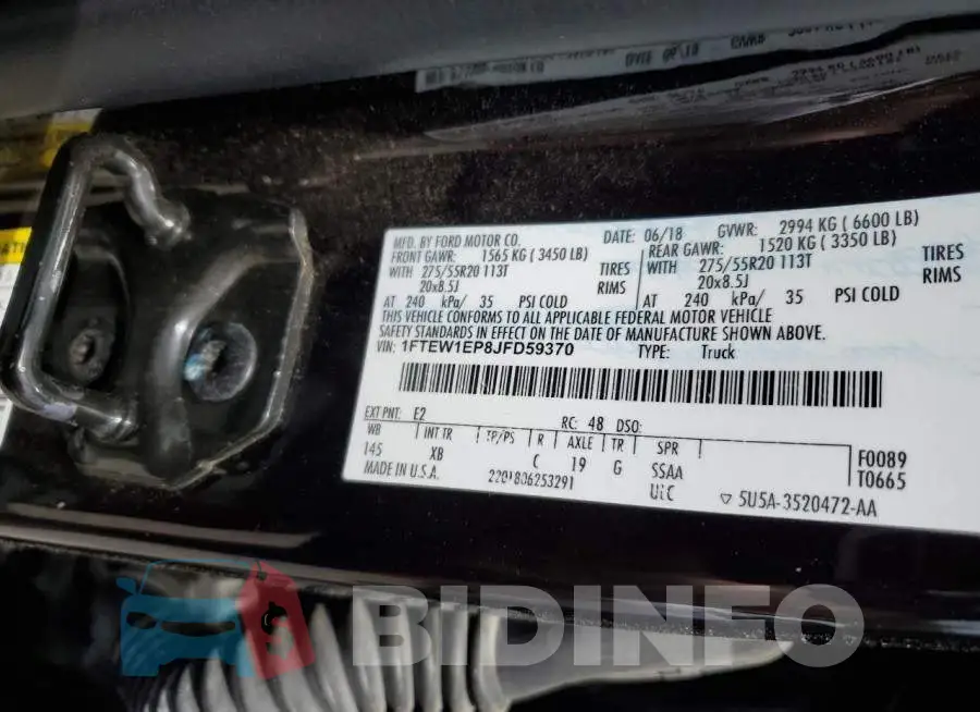 1FTEW1EP8JFD59370 Photo# 12