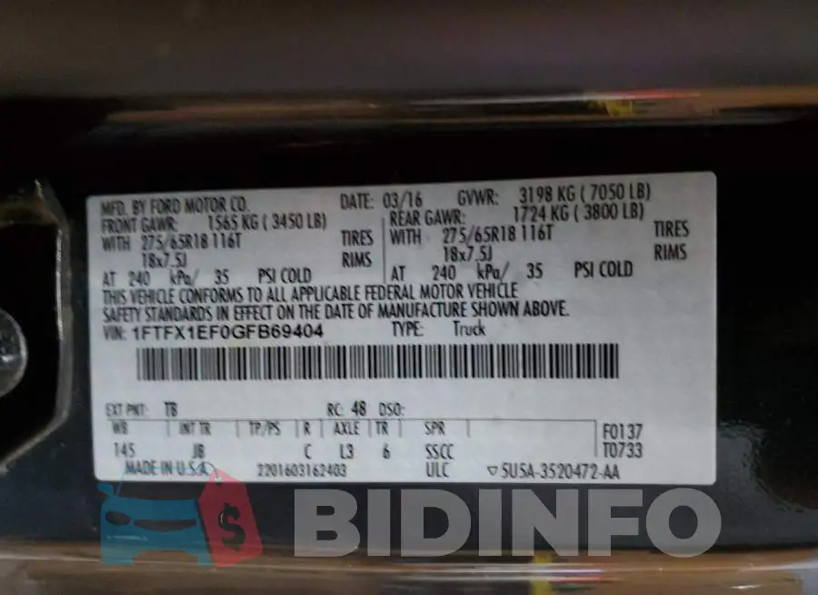 1FTFX1EF0GFB69404 Photo# 13