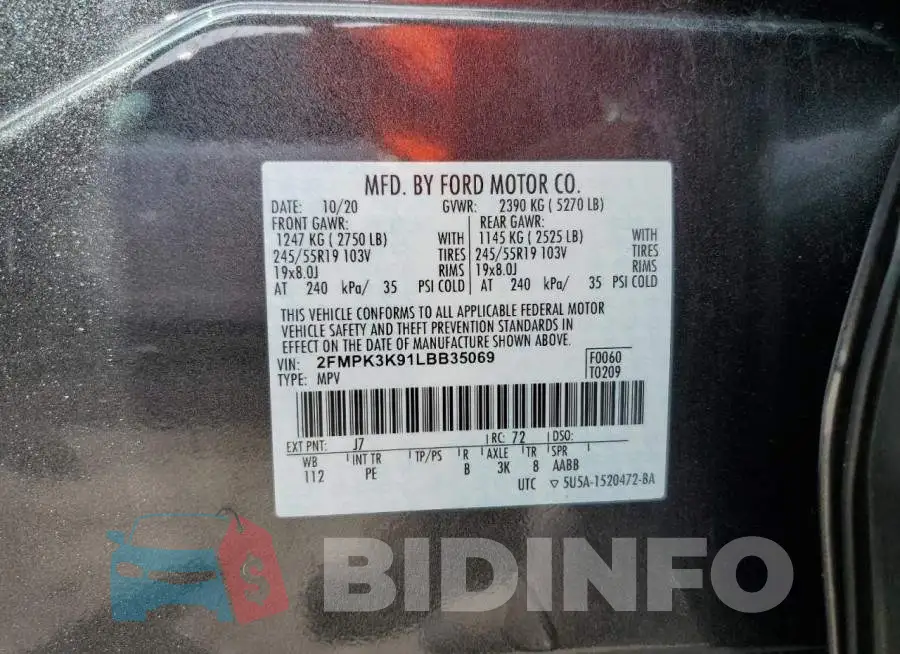 2FMPK3K91LBB35069 Photo# 13