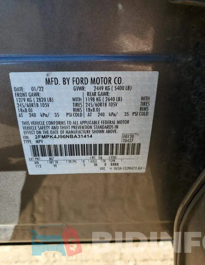 2FMPK4J96NBA31414 Photo# 12