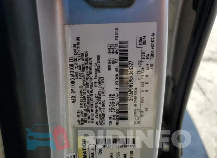 3FA6P0H99ER368327 Photo# 12