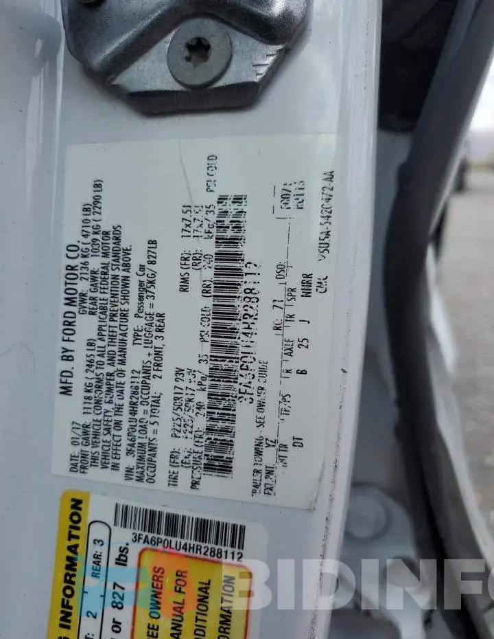 3FA6P0LU4HR288112 Photo# 13