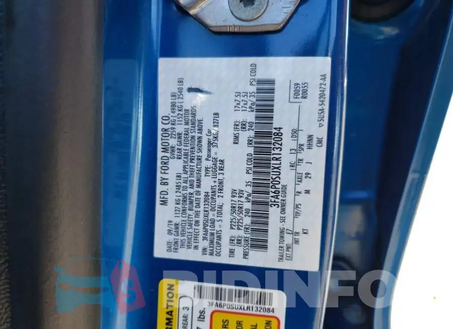 3FA6P0SUXLR132084 Photo# 13