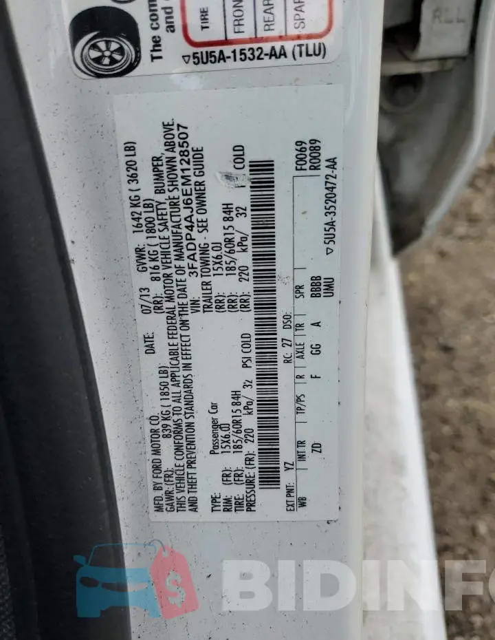 3FADP4AJ6EM128507 Photo# 12