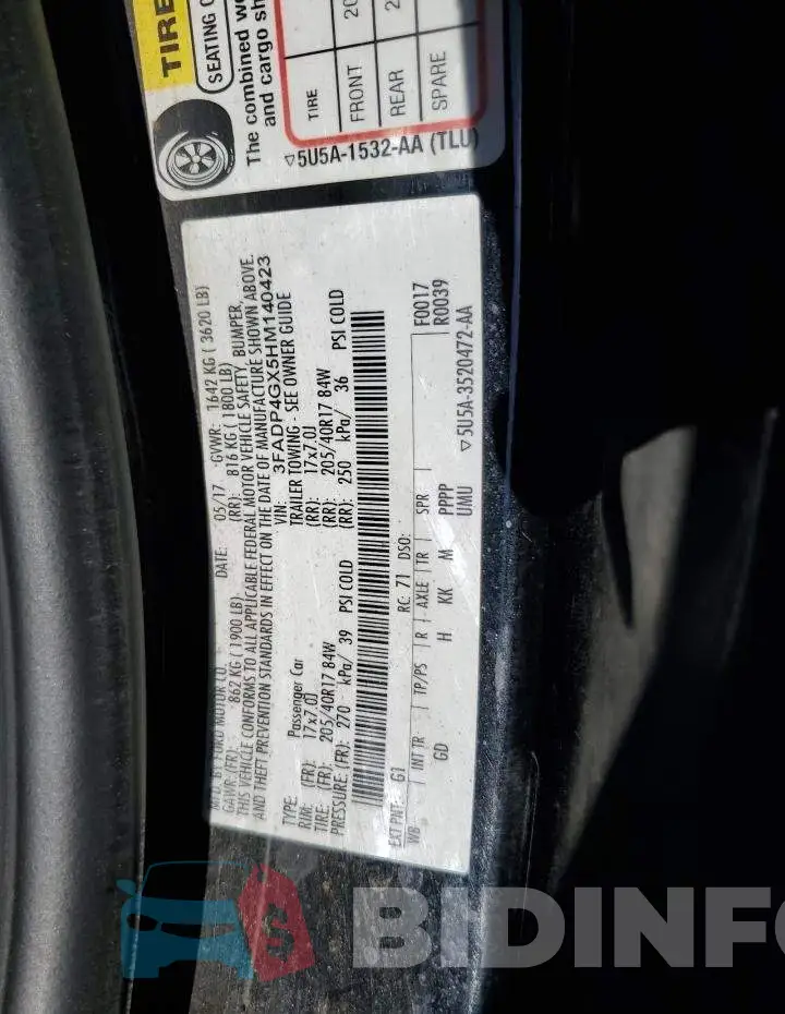 3FADP4GX5HM140423 Photo# 12
