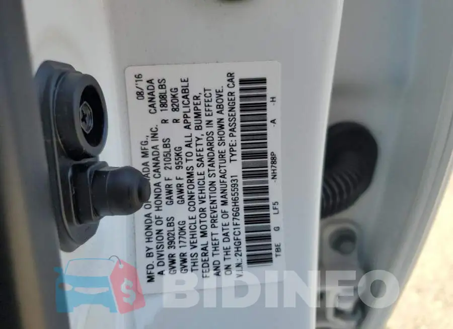 2HGFC1F76GH655931 Photo# 12