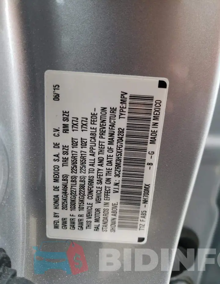 3CZRM3H5XFG704282 Photo# 13