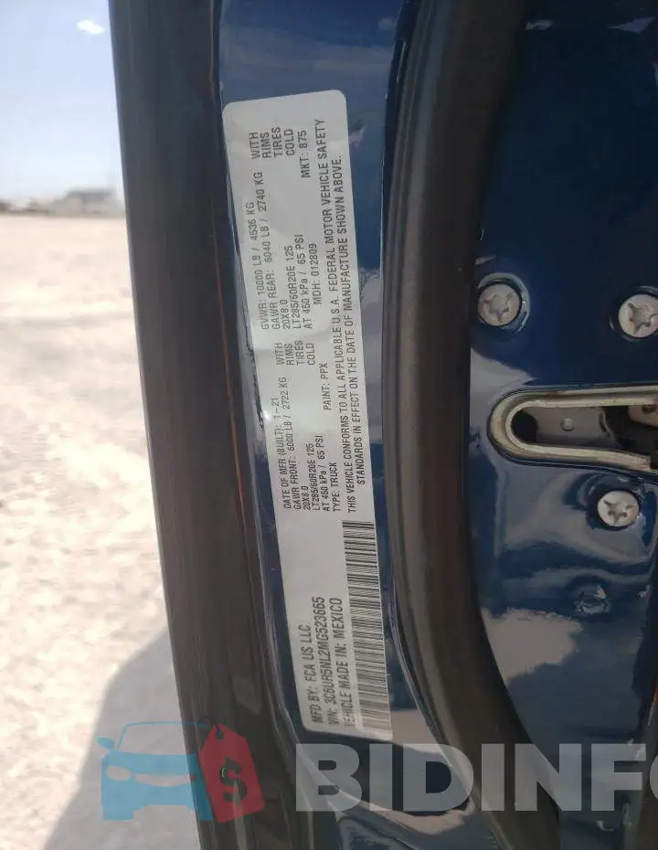 3C6UR5NL2MG523665 Photo# 12