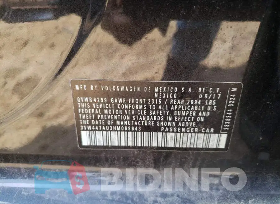 3VW447AU3HM069643 Photo# 12
