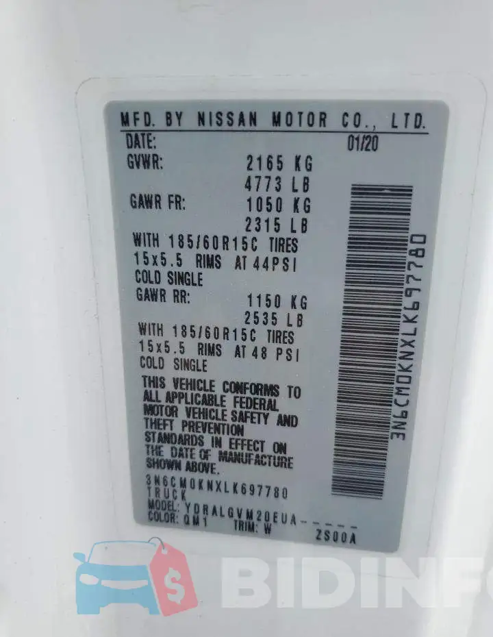 3N6CM0KNXLK697780 Photo# 14