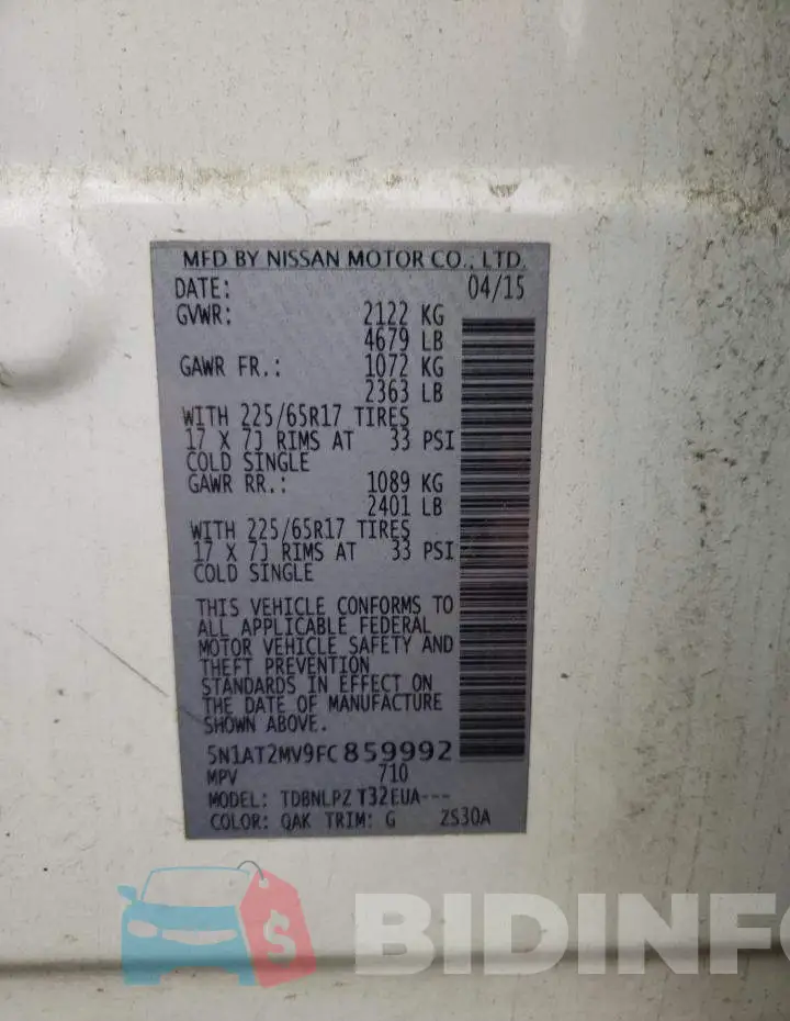 5N1AT2MV9FC859992 Photo# 14