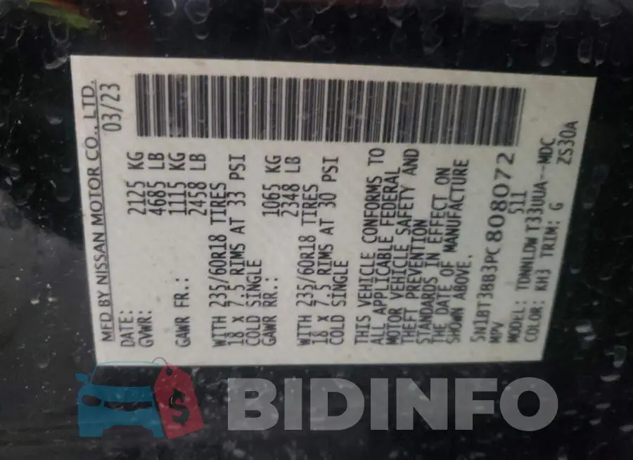 5N1BT3BB3PC808072 Photo# 12