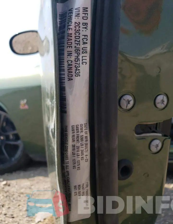 2C3CDZFJ6PH573436 Photo# 13
