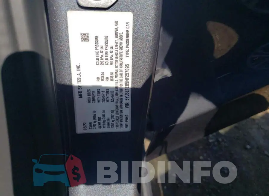 5YJ3E1EB5NF257095 Photo# 12