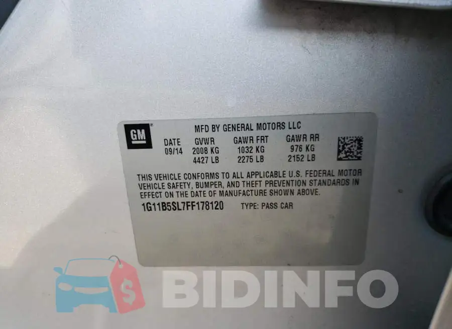 1G11B5SL7FF178120 Photo# 12