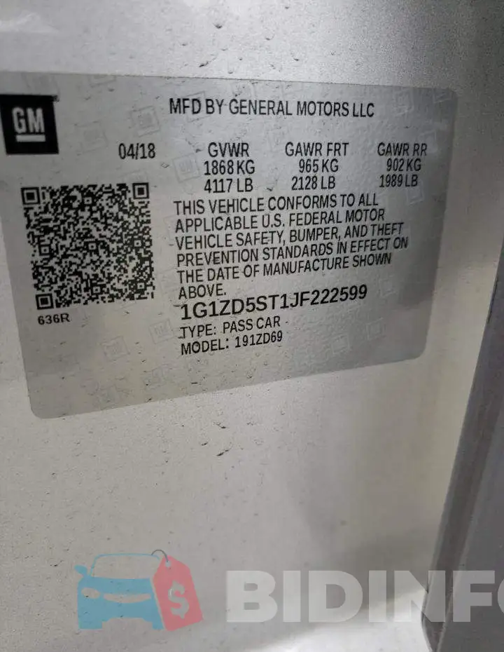 1G1ZD5ST1JF222599 Photo# 12