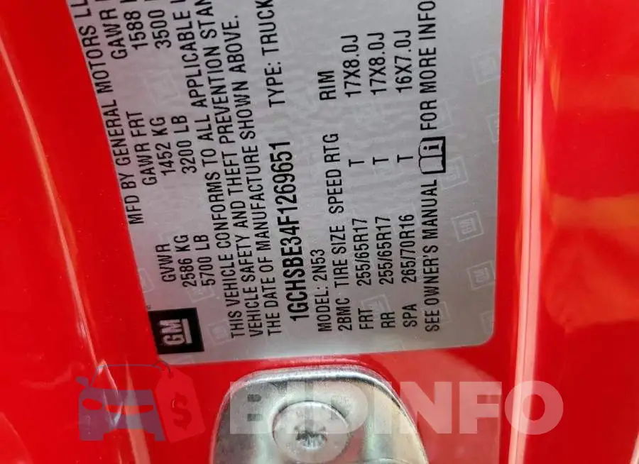 1GCHSBE34F1269651 Photo# 12