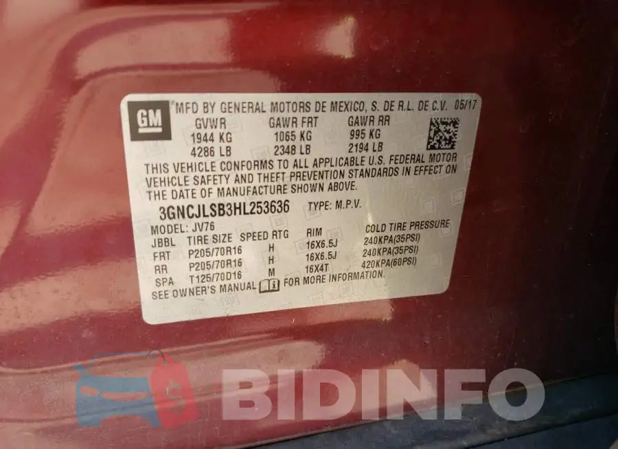 3GNCJLSB3HL253636 Photo# 13