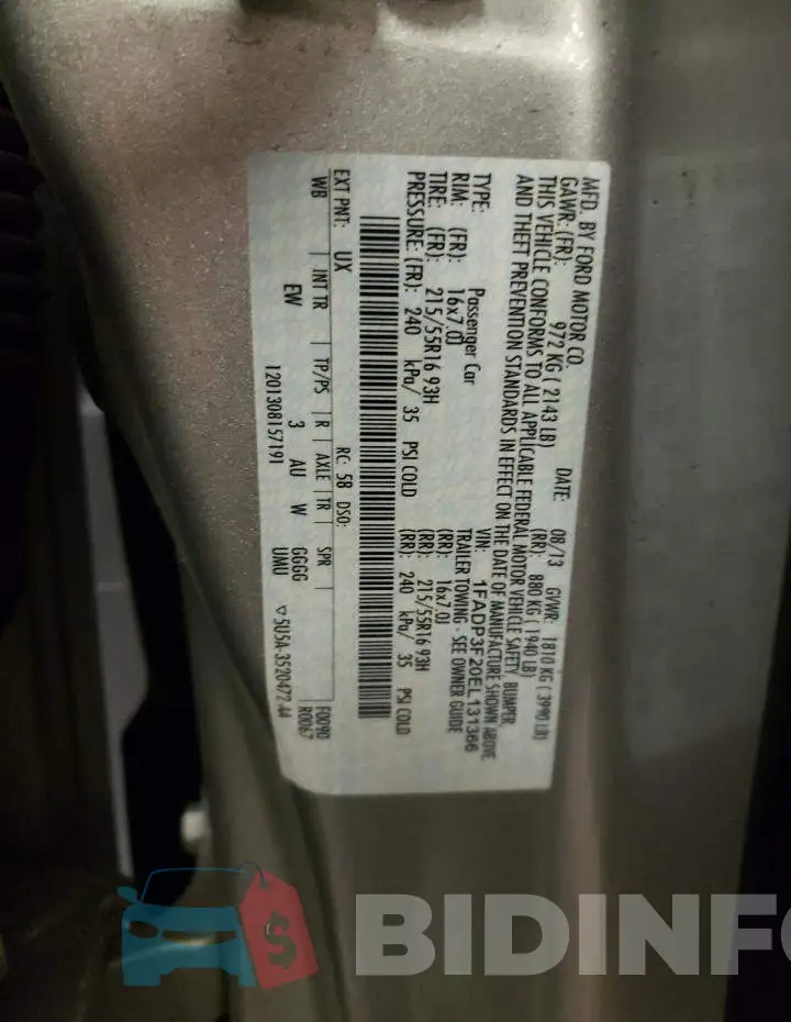 1FADP3F20EL131366 Photo# 12