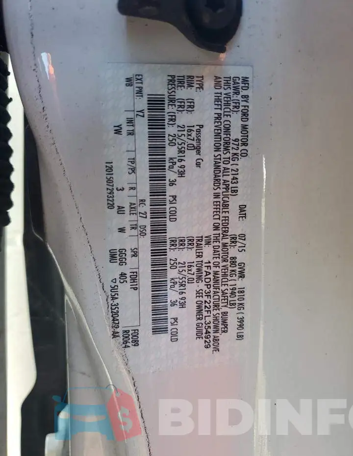 1FADP3F22FL354929 Photo# 12