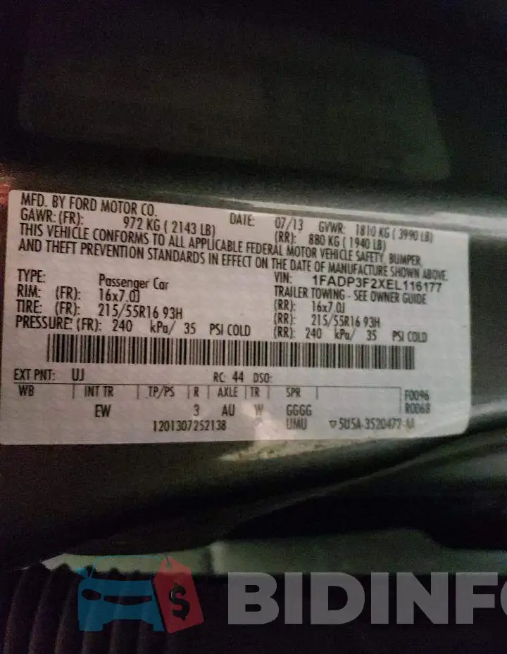 1FADP3F2XEL116177 Photo# 12