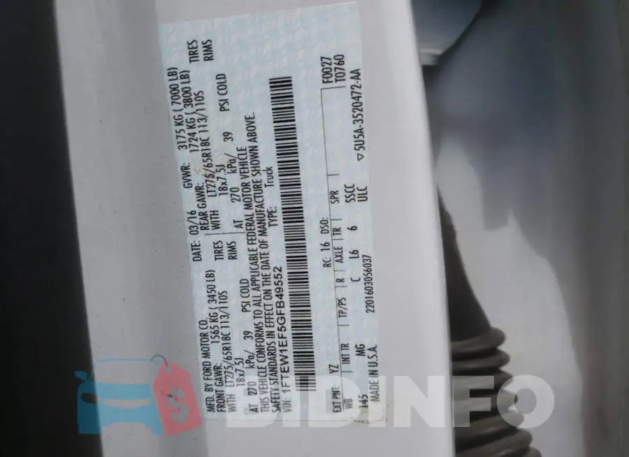 1FTEW1EF5GFB49552 Photo# 12