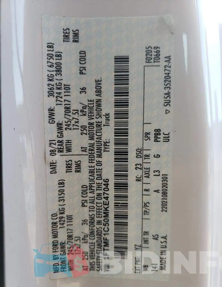 1FTMF1C50MKE47046 Photo# 12