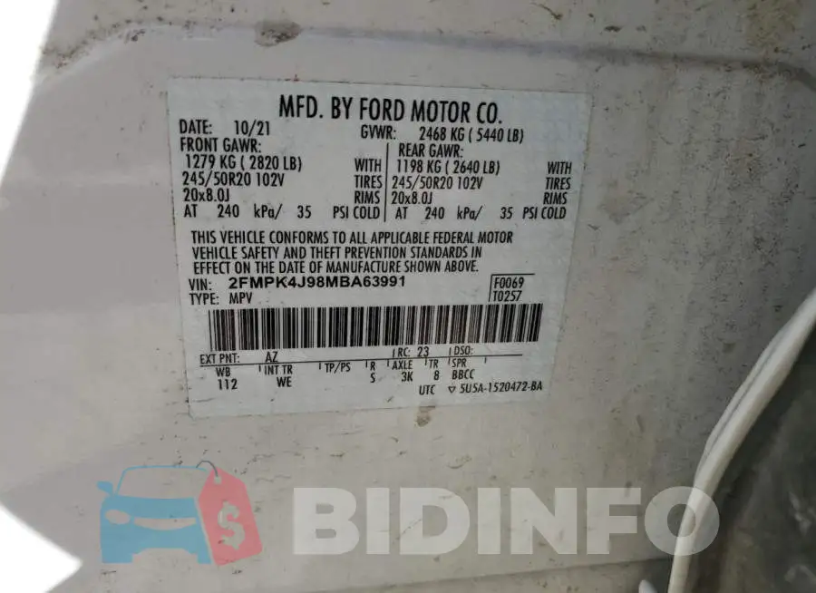 2FMPK4J98MBA63991 Photo# 12