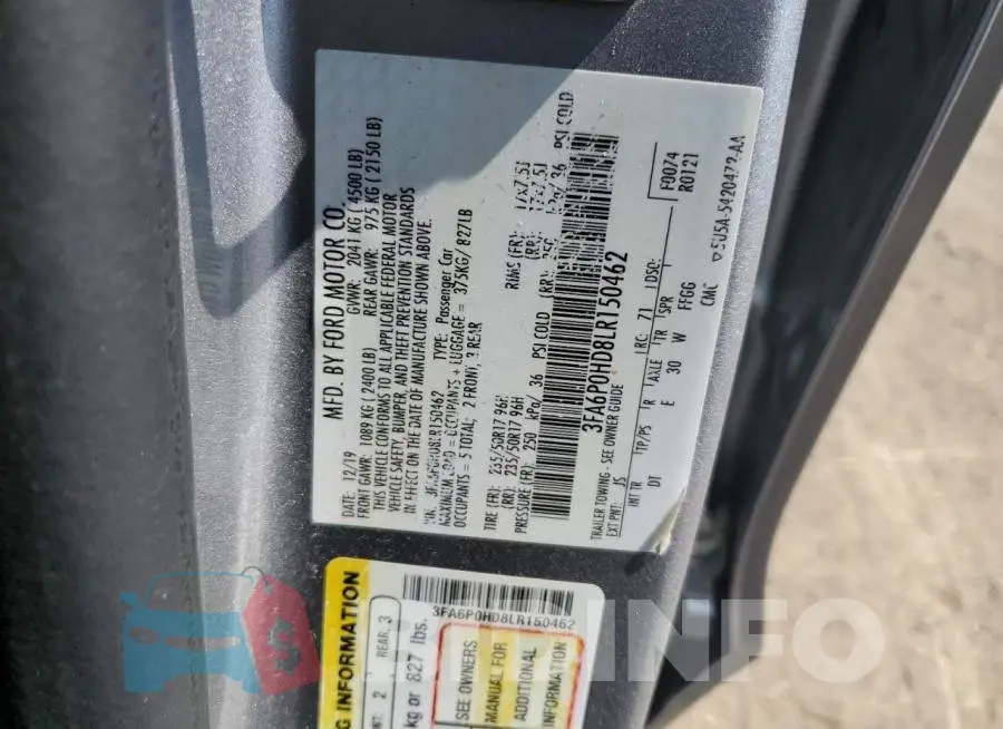 3FA6P0HD8LR150462 Photo# 12