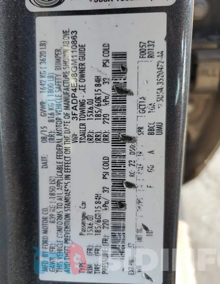 3FADP4EJ8GM110863 Photo# 13