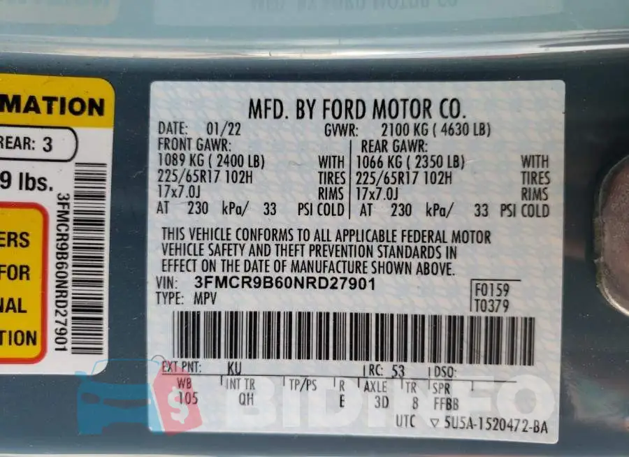 3FMCR9B60NRD27901 Photo# 13