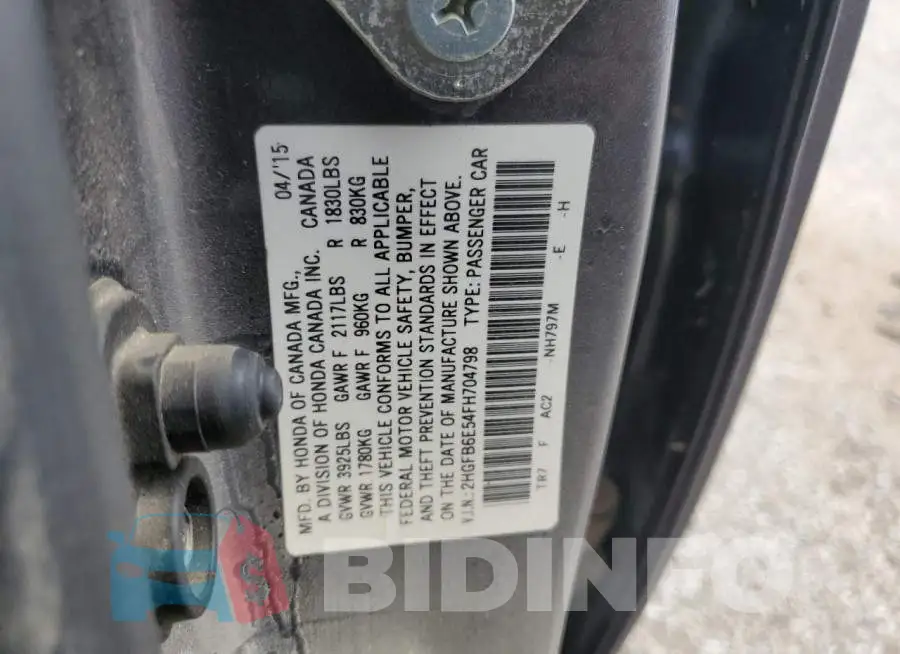 2HGFB6E54FH704798 Photo# 13