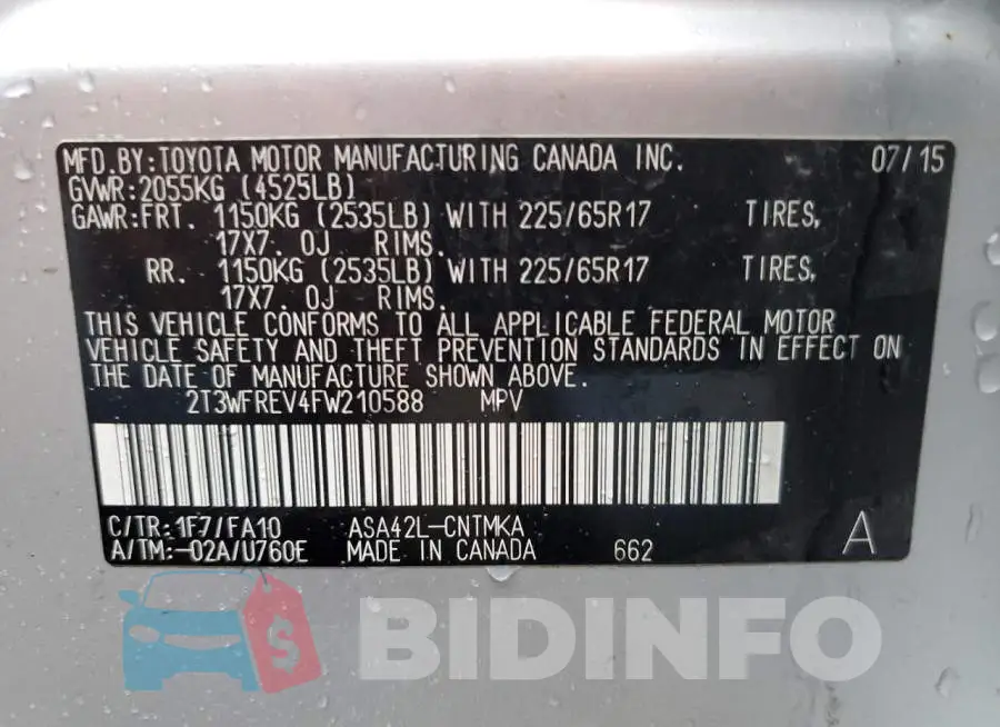 2T3WFREV4FW210588 Photo# 14