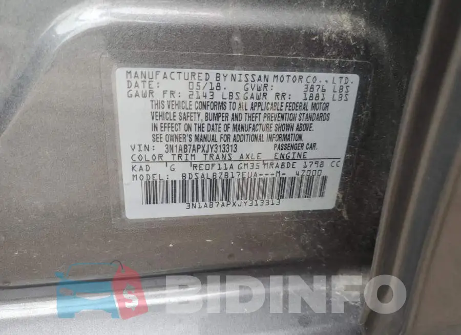 3N1AB7APXJY313313 Photo# 12