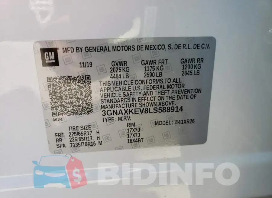 3GNAXKEV8LS588914 Photo# 13
