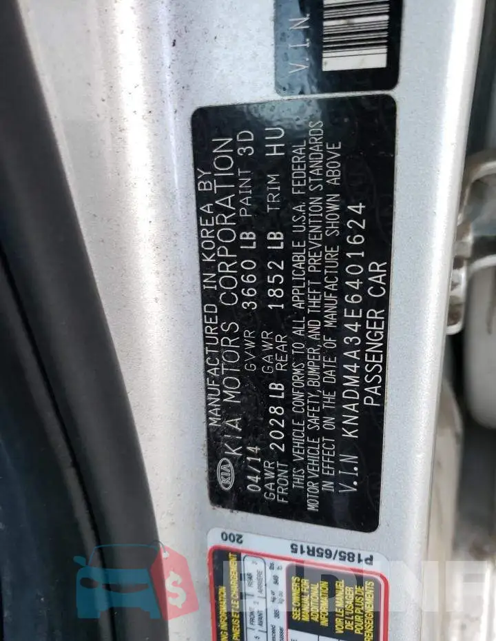 KNADM4A34E6401624 Photo# 12