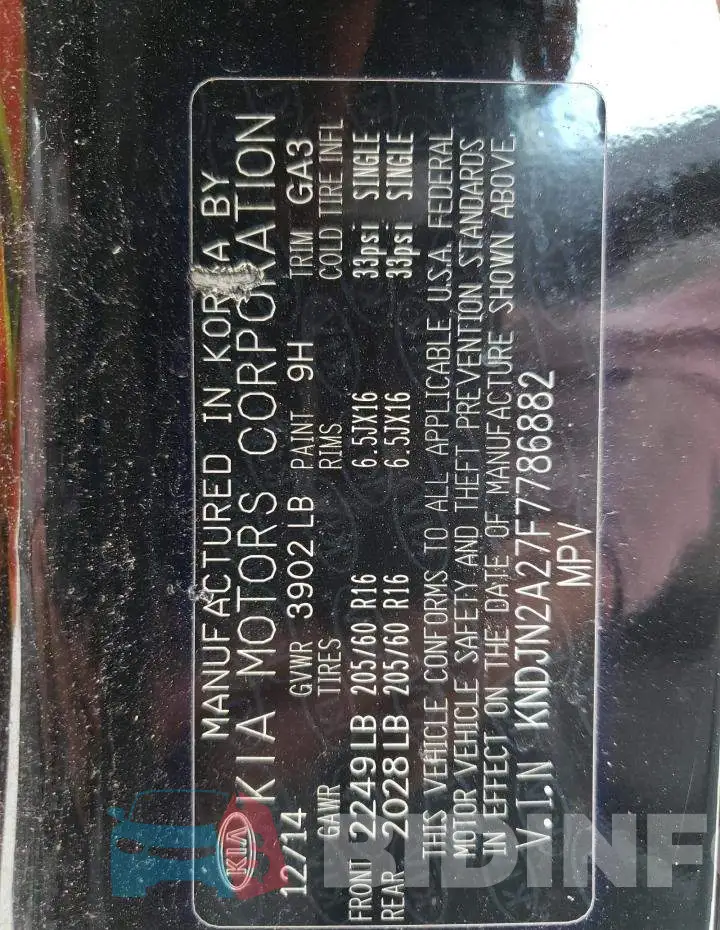 KNDJN2A27F7786882 Photo# 12