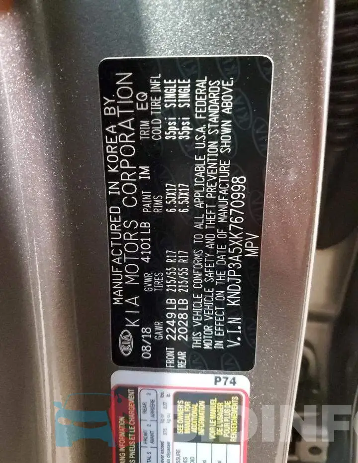 KNDJP3A5XK7670998 Photo# 13