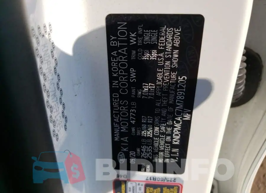 KNDPMCAC7M7891205 Photo# 13