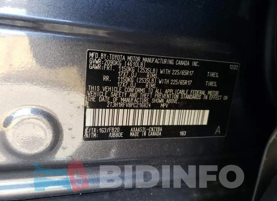 2T3H1RFV8PC216824 Photo# 12