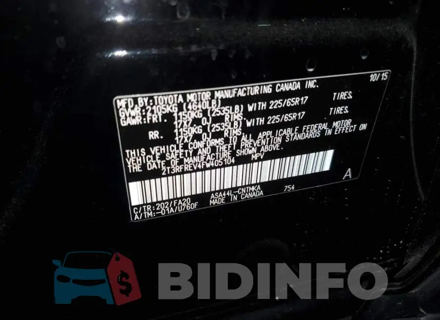 2T3RFREV4FW405104 Photo# 13