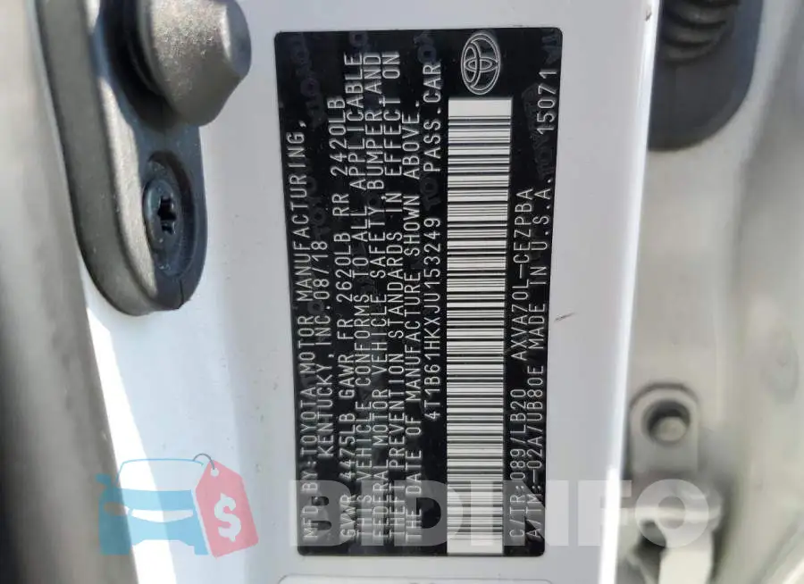 4T1B61HKXJU153249 Photo# 12