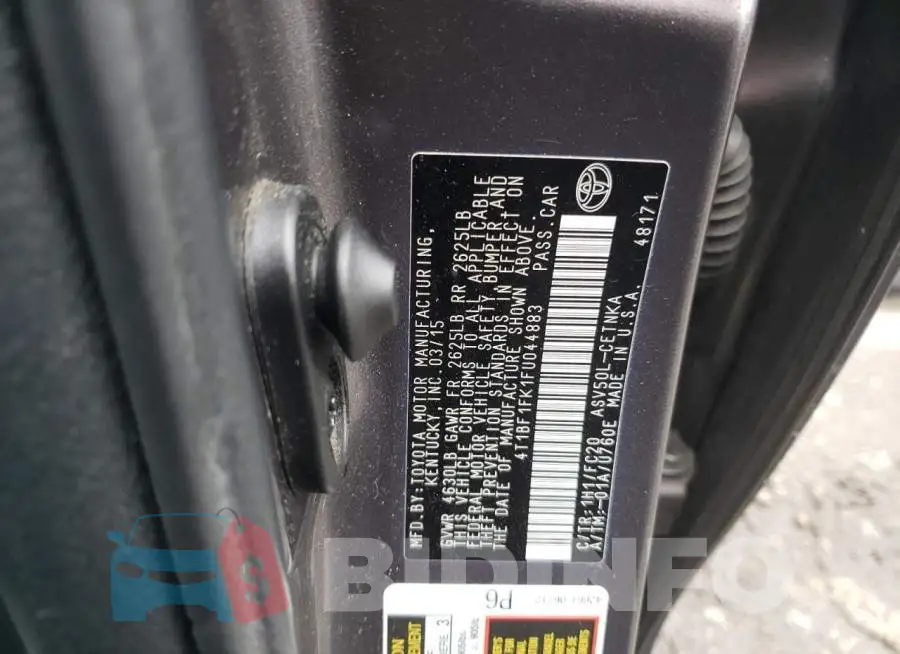4T1BF1FK1FU044883 Photo# 12