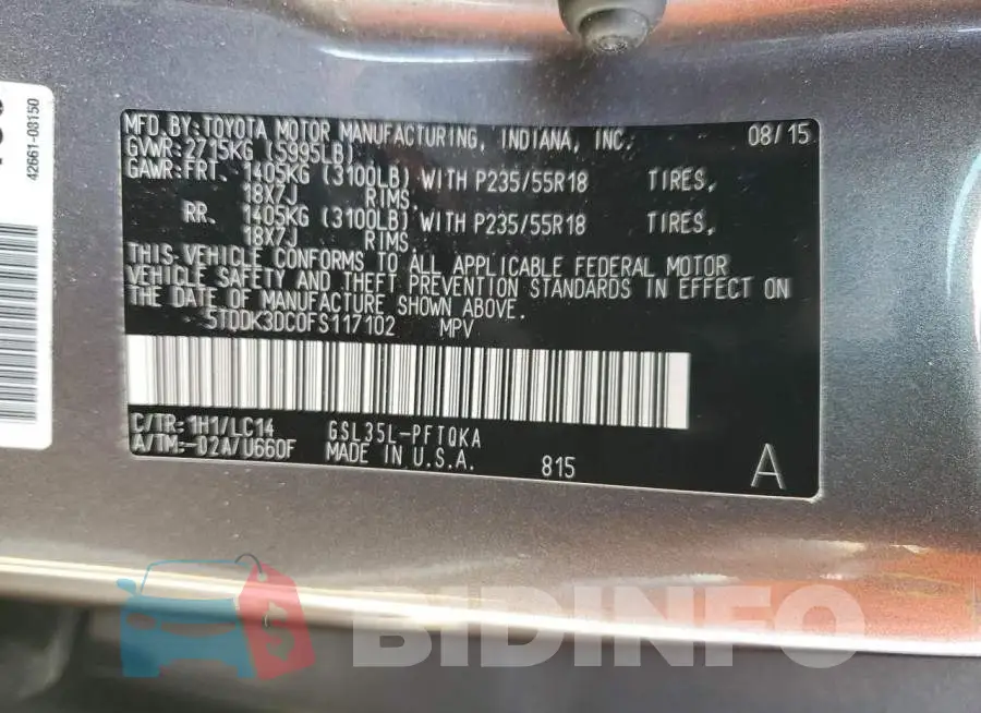 5TDDK3DC0FS117102 Photo# 13