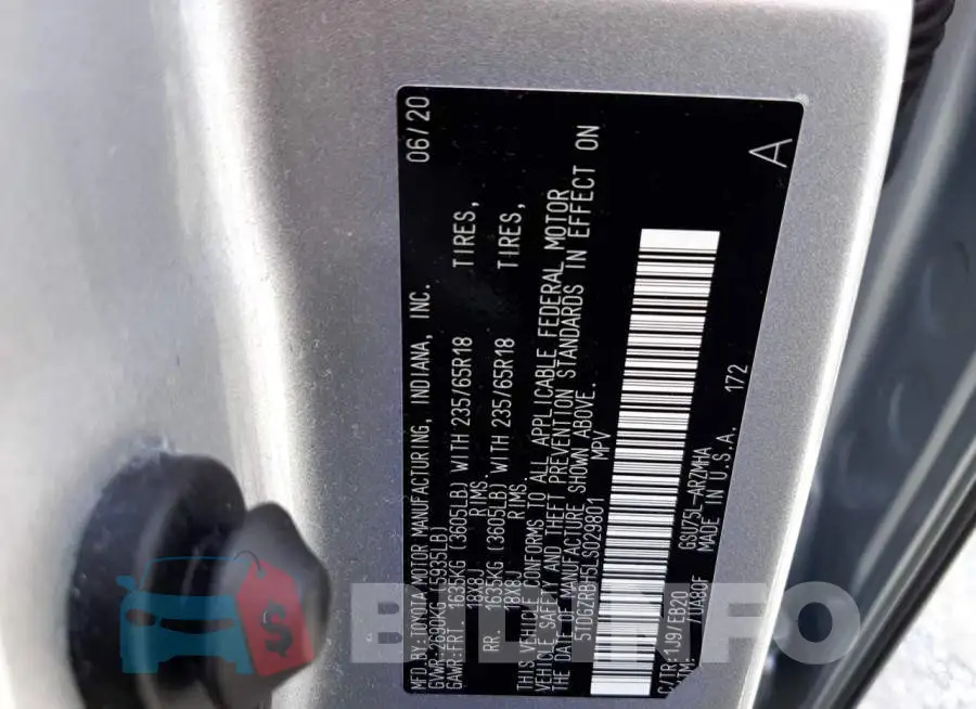 5TDGZRBH5LS029801 Photo# 14