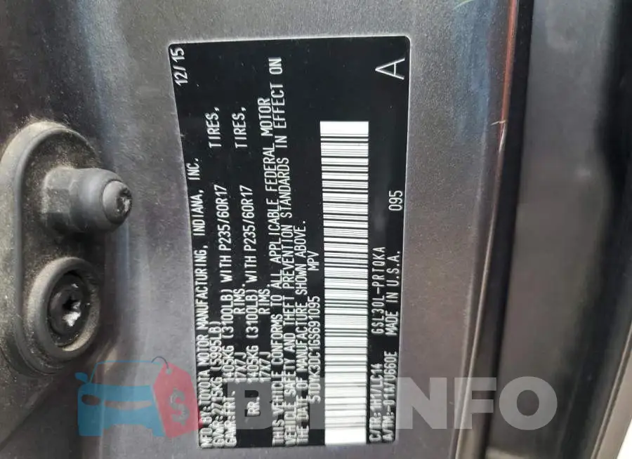 5TDYK3DC1GS691095 Photo# 13