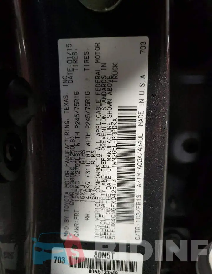 5TFJX4GN6FX042813 Photo# 12