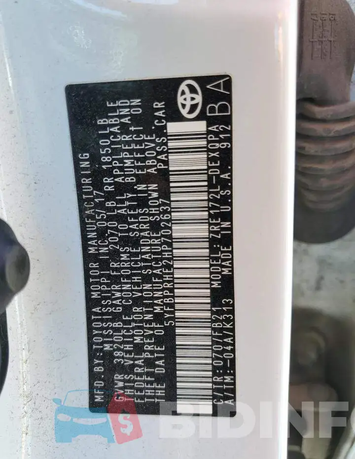 5YFBPRHE2HP702637 Photo# 12
